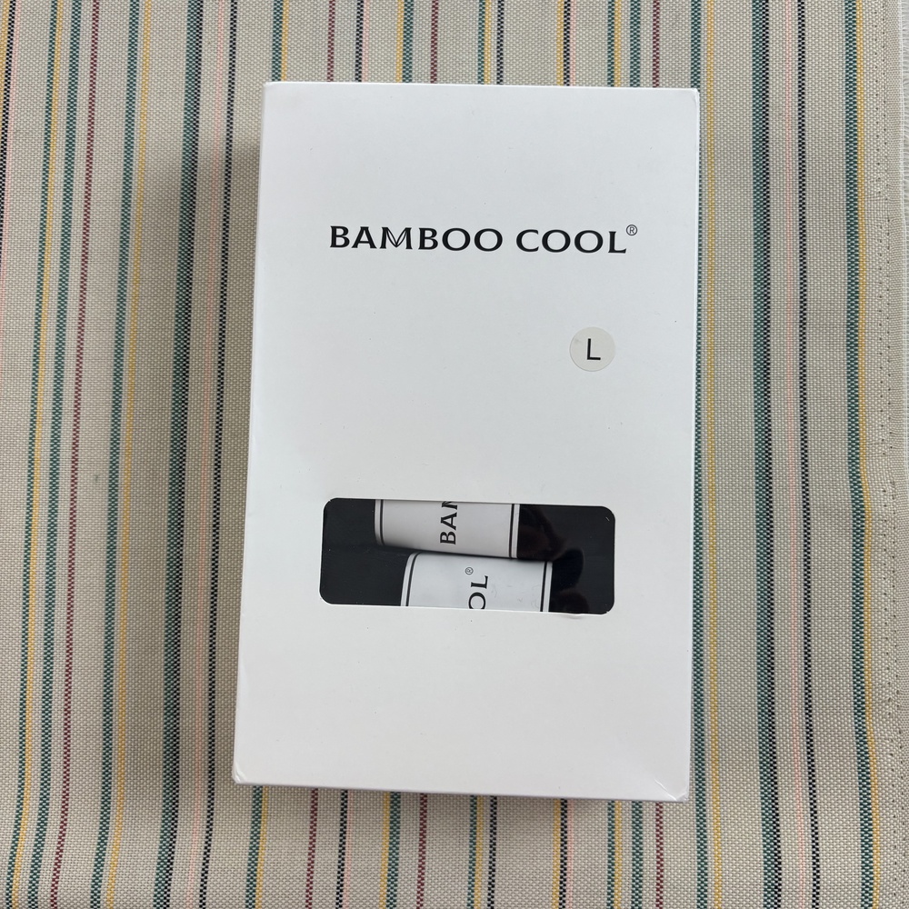 BAMBOO COOL Mens Large Black Crew Socks Mid Calf Bamboo Viscose 6 Pack NEW